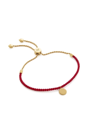 Monica Vinader logo-plaque friendship bracelet - Red