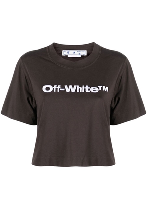 Off-White cropped logo-print T-shirt - Black