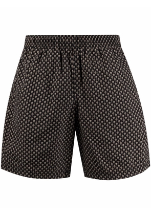 Alexander McQueen skull embroidered swim shorts - Black