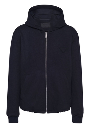 Prada zip-front wool hoodie - Blue