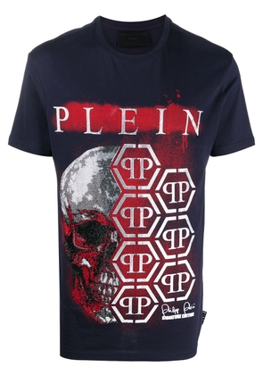 Philipp Plein logo print T-shirt - Blue