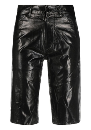 MM6 Maison Margiela laminated straight denim shorts - Black