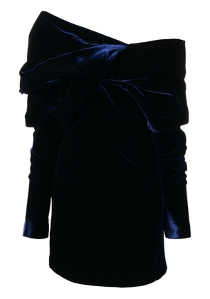 TOM FORD ruched-detailing velvet minidress - Blue