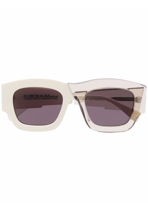 Kuboraum C8 two-tone square-frame sunglasses - White