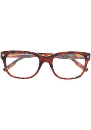 Zegna tortoiseshell square-frame glasses - Brown
