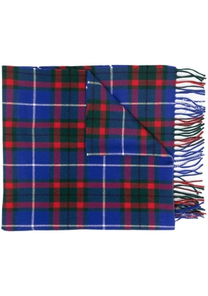 Marni check-pattern knitted scarf - Blue