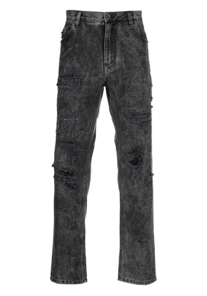 Dolce & Gabbana distressed-finish straight-leg jeans - Grey