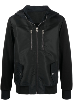 Alexander McQueen contrast-panel zip-up hoodie - Black