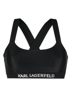 Karl Lagerfeld cross-strap bikini top - Black