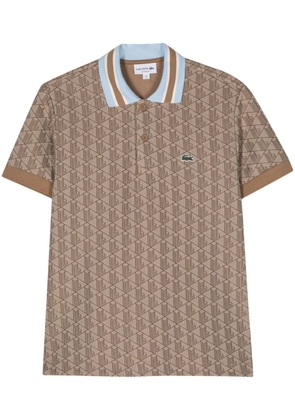Lacoste logo-patch polo shirt - Brown