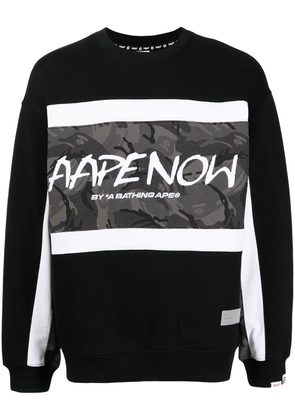 AAPE BY *A BATHING APE® logo-print crew neck sweatshirt - Black