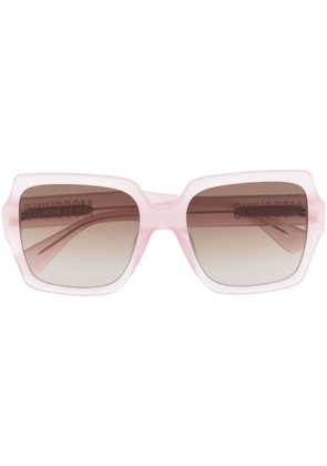 Moschino Eyewear logo-plaque square-frame sunglasses - Pink