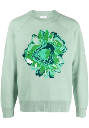 Barrie cashmere flower-print jumper - Green