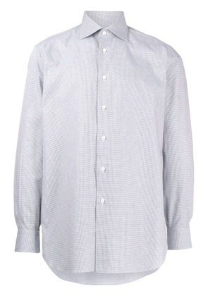 Brioni micro-pattern print shirt - Blue
