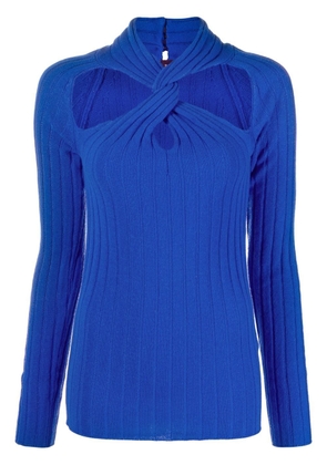 Versace twisted ribbed-knit jumper - Blue