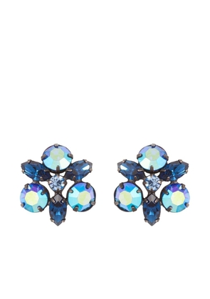 Susan Caplan Vintage 1950s crystal-embellished clip-on earrings - Blue
