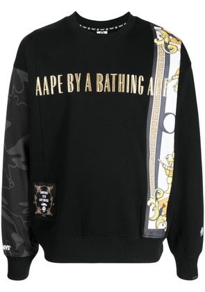 AAPE BY *A BATHING APE® graphic embroidered-logo sweatshirt - Black