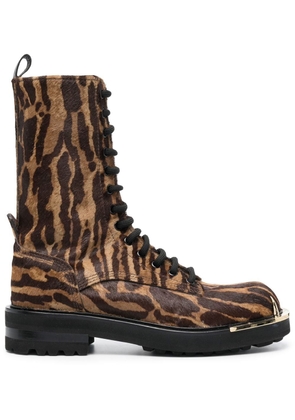 Roberto Cavalli tiger-print ankle boots - Brown