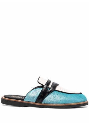 HUMAN RECREATIONAL SERVICES Palazzo colour-block mules - Blue