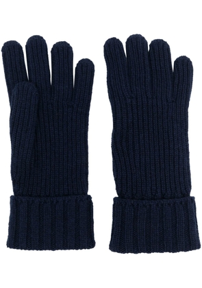 Woolrich cashmere ribbed gloves - Blue