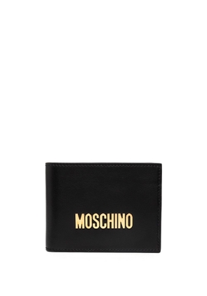 Moschino logo-plaque leather wallet - Black