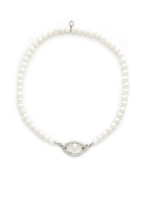Capsule Eleven eye opener pearl necklace - Silver