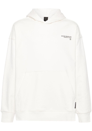 Moose Knuckles Deschamps zipped-logo hoodie - White