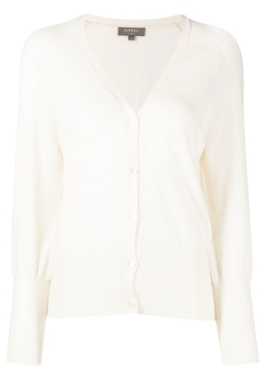 N.Peal fine-knit V-neck cardigan - White