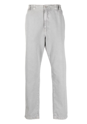 Moschino logo-embroidered straight-leg trousers - Grey