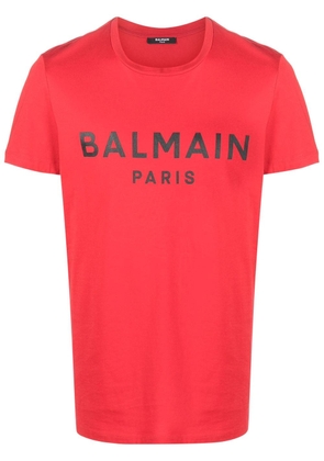 Balmain logo-print cotton T-shirt - Red
