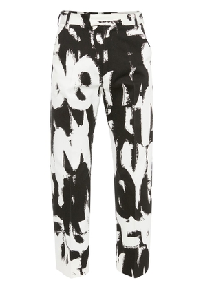 Alexander McQueen organic cotton graffiti trousers - Black