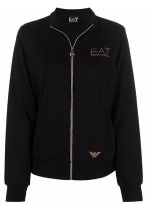 Ea7 Emporio Armani studded-logo track jacket - Black