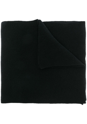 Moncler logo-patch detail scarf - Black