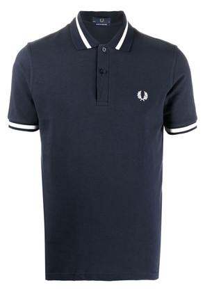 Fred Perry embroidered-logo cotton polo colar - Blue