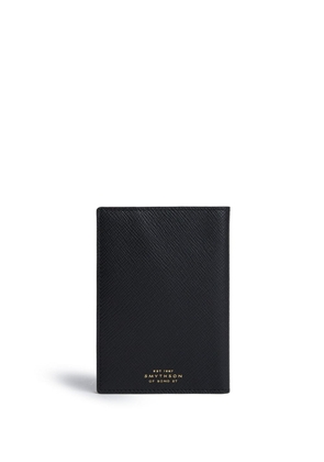 Smythson Panama leather passport cover - Black