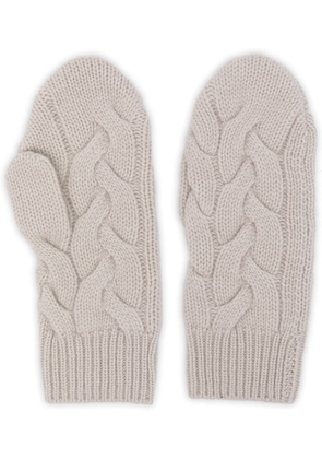 N.Peal cashmere cable-knit mittens - White