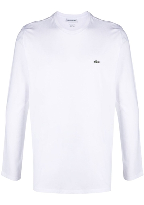 Lacoste appliqué-logo long-sleeve T-shirt - White