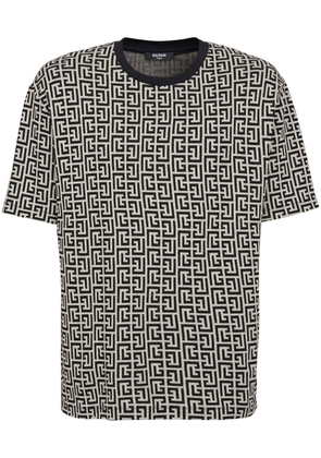 Balmain monogram-print cotton T-shirt - Black