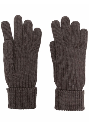 Woolrich logo-patch knitted gloves - Brown