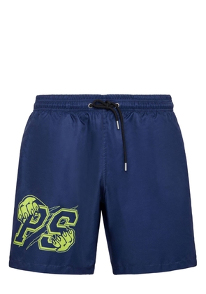 Plein Sport logo-print swim shorts - Blue