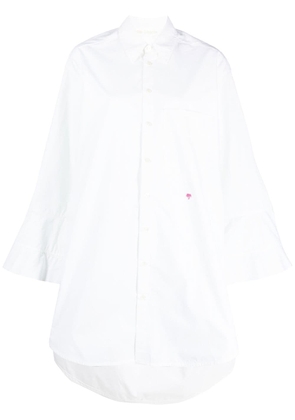 Palm Angels flared-sleeve shirt dress - White