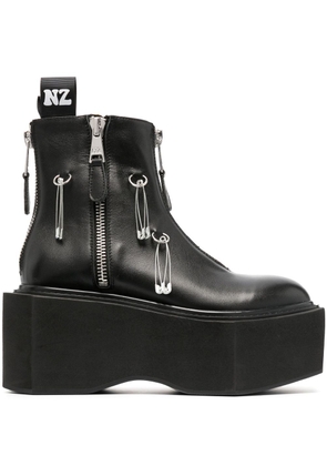 Natasha Zinko platform zipped 95mm boots - Black