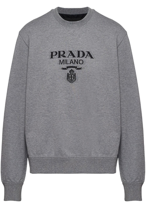Prada logo-print jersey sweatshirt - Grey