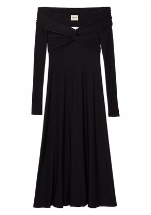 KHAITE Cerna off-shoulder midi dress - Black