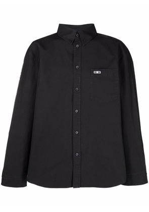 Balenciaga patchwork-detail polo shirt - Black