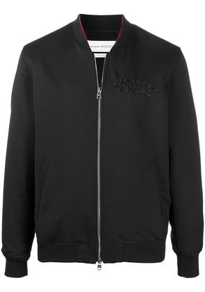 Alexander McQueen embroidered-logo bomber jacket - Black