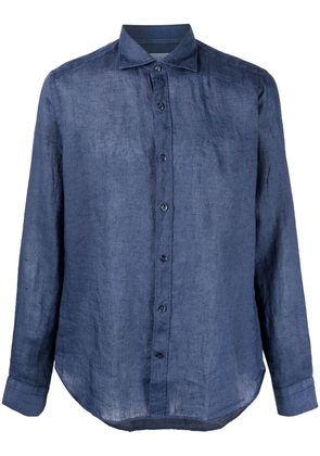 Tintoria Mattei cutaway-collar button-up shirt - Blue