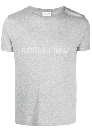 Saint Laurent reverse logo-print organic cotton T-shirt - Grey