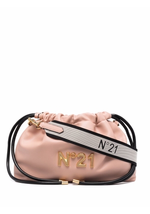 Nº21 logo-plaque drawstring clutch bag - Neutrals