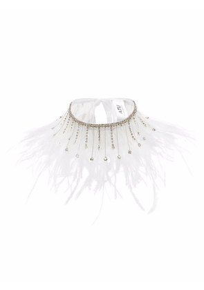 Atu Body Couture feather and crystal neckalce - White